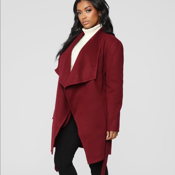 NWOT Faux Wool Coat Size Large - Picture 2 of 5